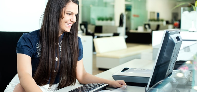 Girl on Computer